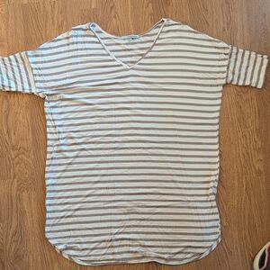 Striped V-Neck Women's Top